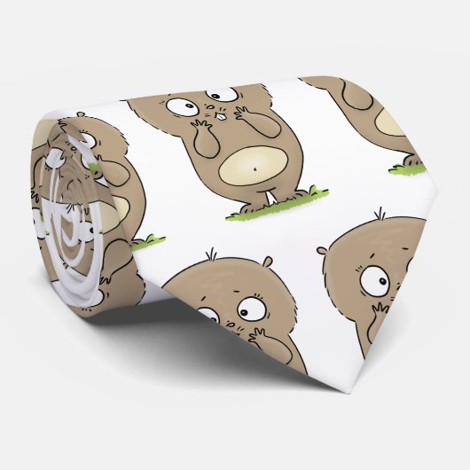 Forgetful adorable chubby hamster cartoon ネクタイ (ロール)