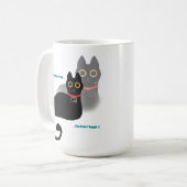 Forgetful Black Cat Meme Coffee Mug コーヒーマグカップ (正面左)
