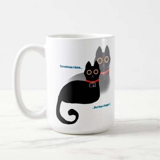 Forgetful Black Cat Meme Coffee Mug コーヒーマグカップ (左)