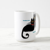 Forgetful Black Cat Meme Coffee Mug コーヒーマグカップ (正面右)