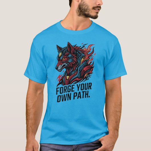ForgeYour Own Path Cyber Wolf T-Shirt – Pathfinder Tシャツ (正面)