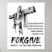 Forgive Cross Christian Faith Tee  ポスター (正面)