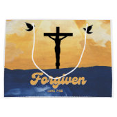 "Forgiven"ルカ7:48光沢抱き枕 ラージペーパーバッグ (正面)