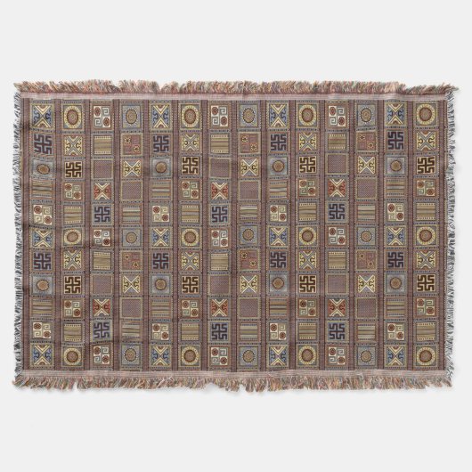 Forgotten Code Tapestry: Archaic Etruscan Symbols スローブランケット (正面)