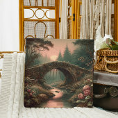 Forgotten Ivy Bridge in Twilight Misty Forest キャンバスプリント