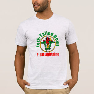 Fork-Tail Devil P-38稲妻ロゴTシャツ Tシャツ