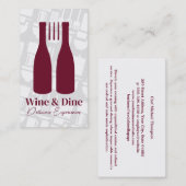 Fork Wine Bottles Logo | Restaurant Cuisine 名刺 (正面/裏面)