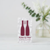 Fork Wine Bottles Logo | Restaurant Cuisine 名刺 (スタンド正面)