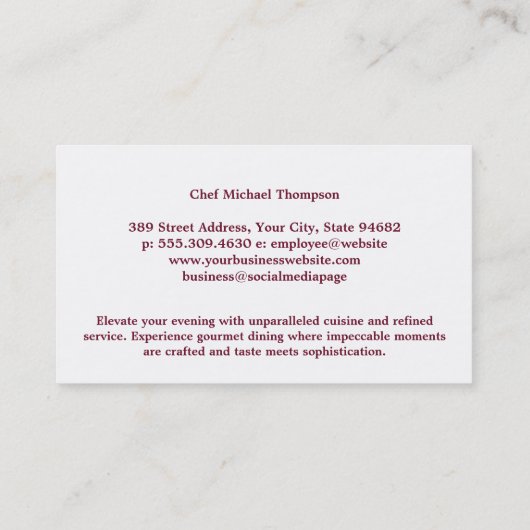 Fork Wine Bottles Logo | Restaurant Cuisine 名刺 (裏面)