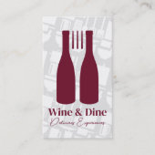 Fork Wine Bottles Logo | Restaurant Cuisine 名刺 (正面)