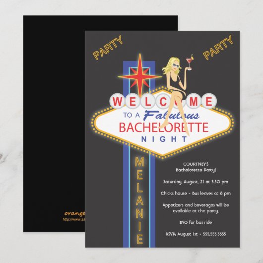 forKacey_Garls Night Outバチェロレッテ 招待状 (正面/裏面)