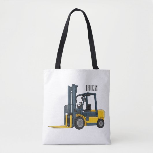 Forklift cartoon illustration トートバッグ (正面)