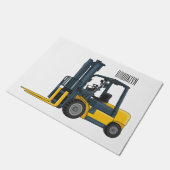 Forklift cartoon illustration ドアマット (アングル)