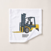 Forklift cartoon illustration バスタオルセット (ウォッシュタオル)