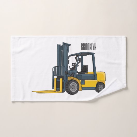 Forklift cartoon illustration バスタオルセット (ハンドタオル)