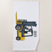 Forklift cartoon illustration ビーチタオル (正面)