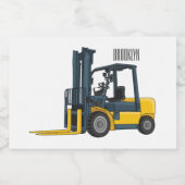 Forklift cartoon illustration フードラベル (シングルラベル)