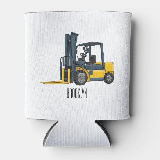 Forklift cartoon illustration 缶クーラー (正面)