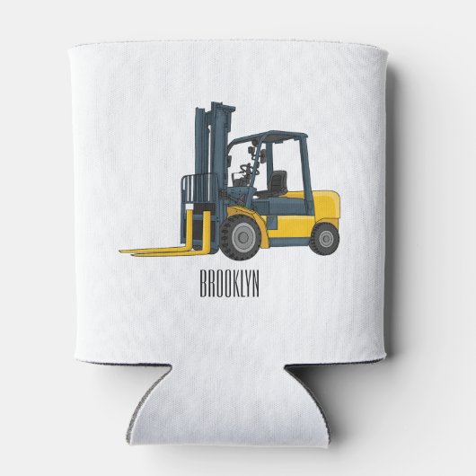 Forklift cartoon illustration 缶クーラー (裏面)