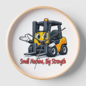 Forklift Cartoon Wall Clock Warehouse Gift 壁時計 (正面)