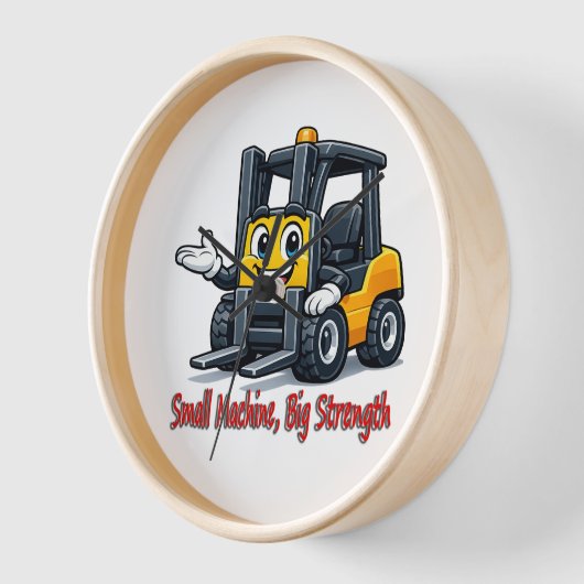 Forklift Cartoon Wall Clock Warehouse Gift 壁時計 (傾斜)