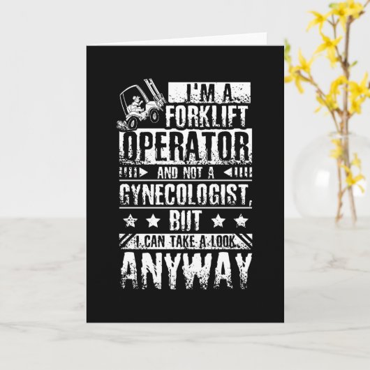 Forklift Driver Gynaecologist カード (黄色い花)