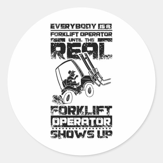 Forklift Operator ラウンドシール (正面)