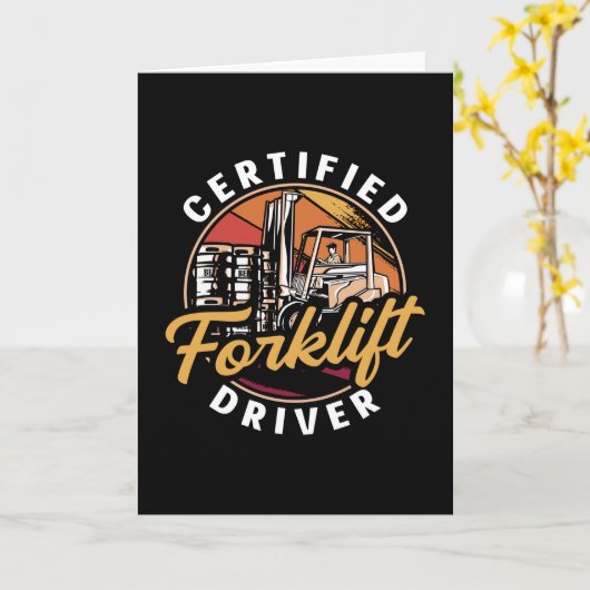 Forklift Operator Certified Forklift Driver Truck カード (黄色い花)
