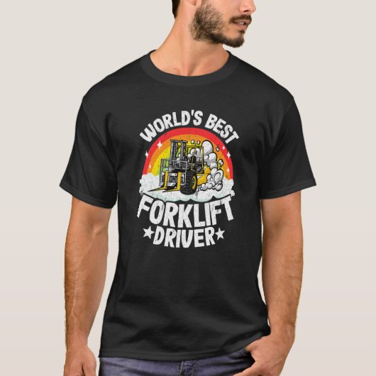 Forklift Operator Rainbow World's Best Forklift Dr Tシャツ (正面)