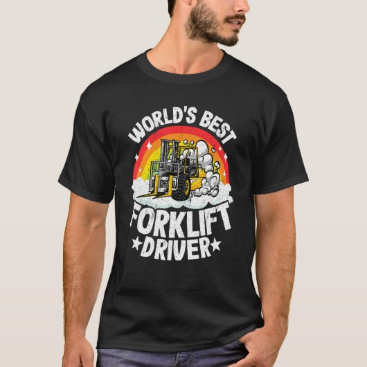 Forklift Operator Rainbow World's Best Forklift Dr Tシャツ (正面)