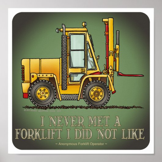 Forklift Truck Operator Quote Poster ポスター (正面)