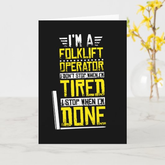 Forklift Truck Warehouse Clerk カード (黄色い花)