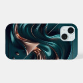 Form_and_Flow | ラグジュアリー フロー 3D リキッド メタル フォン iPhone 15ケース (裏面横)