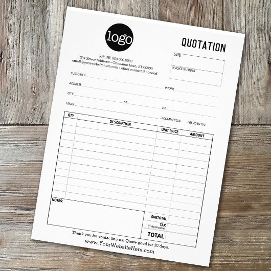 Form Business Quotation, Invoice or Sales Receipt チラシ