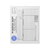 Form Business Quotation Invoice Sales Receipt ノートパッド (回転)