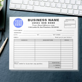 Form Business Quotation Invoice Sales Receipt ノートパッド