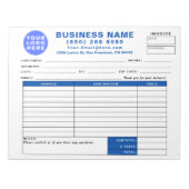 Form Business Quote Invoice Sales Receipt ノートパッド (正面)