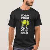 form pour strip repeat  cement concrete worker tシャツ (正面)