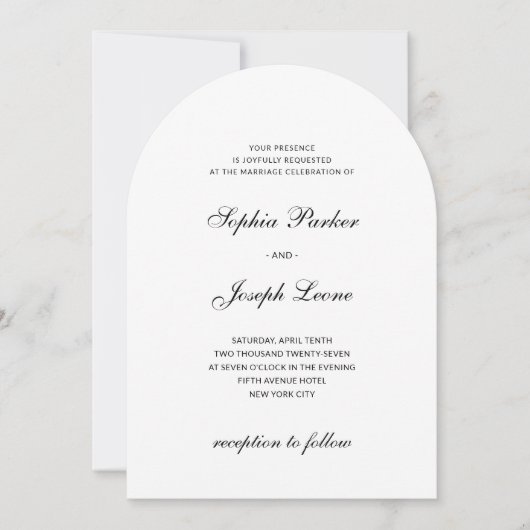 Formal and Classic | Black and White Wedding 招待状 (正面)