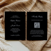 Formal and Classic | QR Code RSVP Black Wedding 招待状