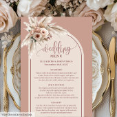 Formal Arch Pastel Pink Pampas Floral Wedding Menu メニュー