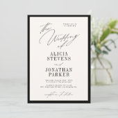 Formal black and ivory classic typography wedding 招待状 (スタンド正面)