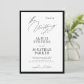 Formal black and white classic typography wedding 招待状 (スタンド正面)