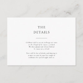 Formal Black and White Wedding Details エンクロージャーカード