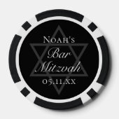 Formal Black Bar Mitzvah Star of David Custom ポーカーチップ (裏面)