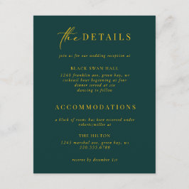 Formal Black Tie Gold Art Deco Details Insert エンクロージャーカード