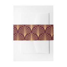 Formal Black Tie Gold Art Deco Invitation Band 招待状ベリーバンド
