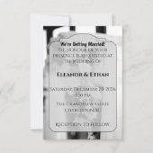 Formal Black Tie White Flower Ceremony wedding 招待状 (正面)