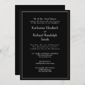 Formal Black Wedding Bride Parents  招待状 (正面/裏面)