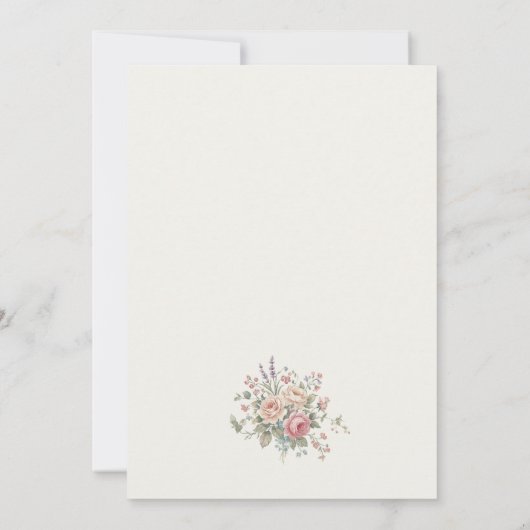 Formal Blush Pink Floral Elegant Rose Wedding 招待状 (裏面)
